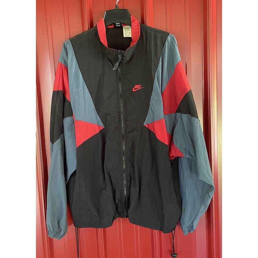 Nike Vintage Jacket Windbreaker Mosaic Colorblock Zip Up‎ Mens XL
